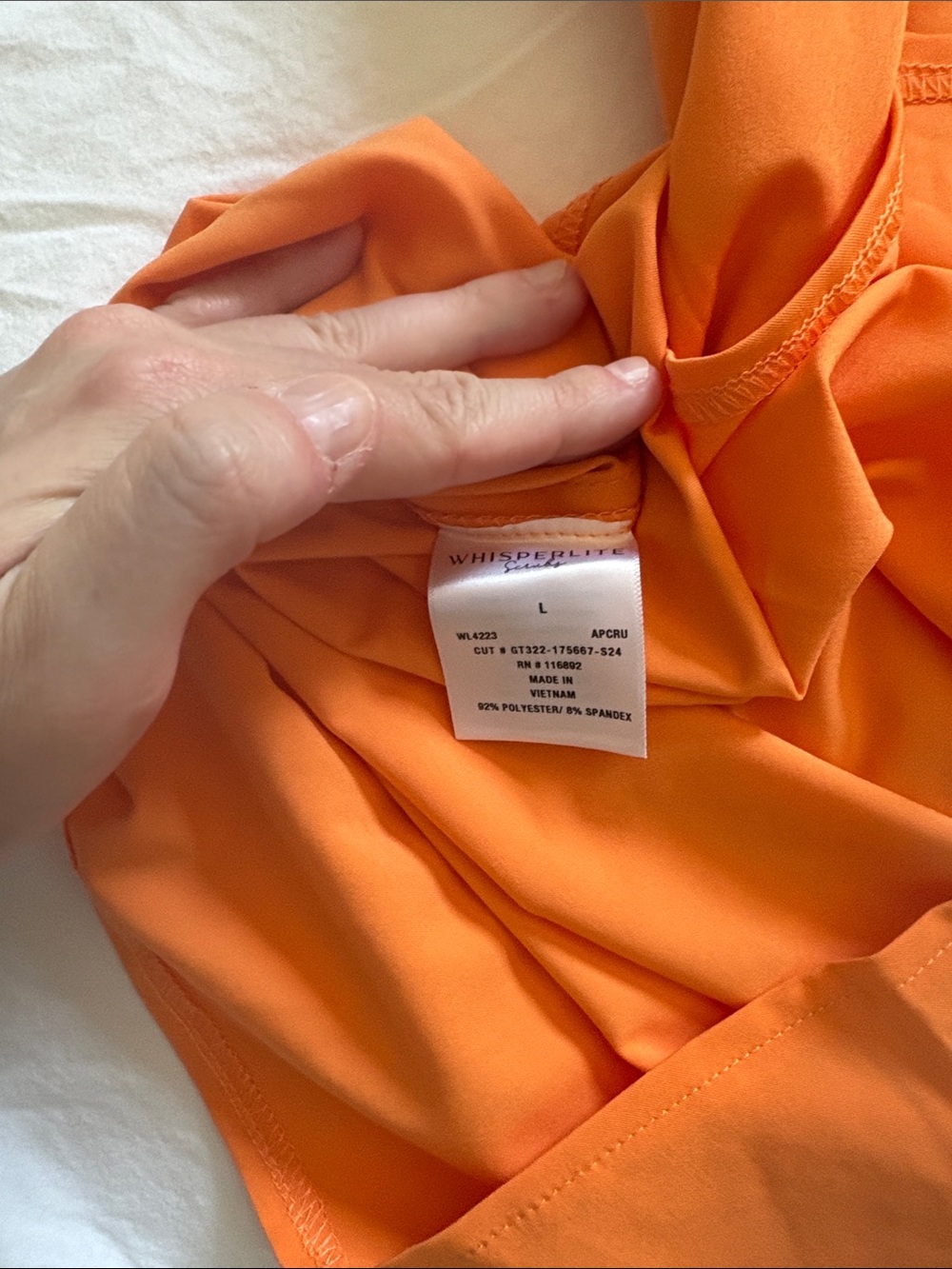 WhisperLite Bright Orange Short Sleeve Pocket Scrub Top - Picture 3 of 4